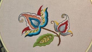 Crewel Work Flower  Stitches for Beginners [upl. by Narib]