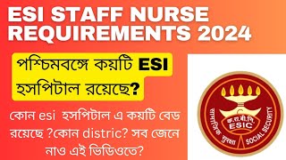 esi staff nurse requirements 2024 পশ্চিমবঙ্গে কয়টি esi হসপিটাল রয়েছে কোন distric কয়টি বেডgnm [upl. by Arron]