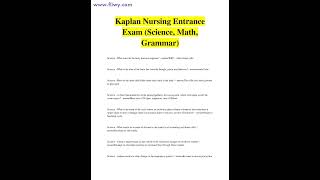 Kaplan Nursing Entrance Exam Science Math Grammar Questions amp Answers Best Guide 20222023 [upl. by Fisher]