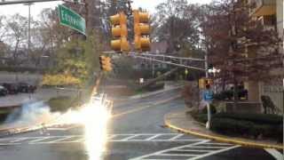 Transformer Explosion Hurricane Sandy Cliffside Park NJ [upl. by Inoliel]