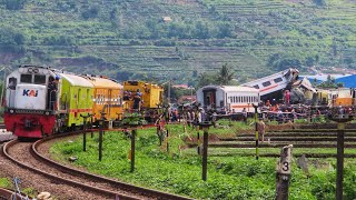 EVAKUASI KERETA API TURANGGA DAN LOKAL DI CICALENGKA [upl. by Eusebio554]