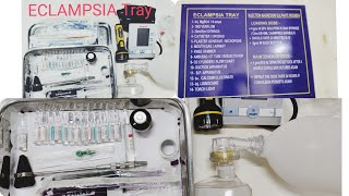 ECLAMPSIA MANAGEMENT OF ECLAMPSIAECLAMPSIA TRAY OR BOXMGSO4 DOSES IN ECLAMPSIA [upl. by Dlonra]