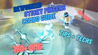 YBA Reworked STICKY FINGERS Combo Guide  Tips And Tricks [upl. by Nilok]