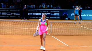 Julia Goerges vs Belinda Bencic service game  Porsche Tennis Grand Prix Stuttgart 2015 [upl. by Dworman]