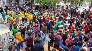 Brazilian street party for the World Cup in Brussels Belgium 🇧🇷 🇧🇪 [upl. by Ihcas]