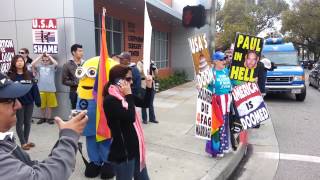 Westboro Baptist Church In Glendale CA Singing Protesting [upl. by Aliuqet439]