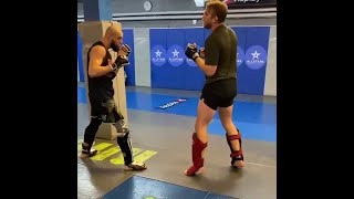 Khamzat Chimaev sparring Alexander Gustafsson hd [upl. by Dlorad]