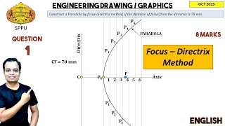 SPPU  Pune University  Oct 2023  Engineering Graphics  PYQ  Q1  Parabola [upl. by Yramanna]