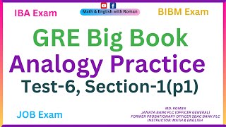 Analogy Practice from GRE Big Book Test6 Section1p1 [upl. by Cissiee57]