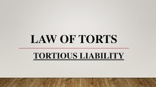 Law of Torts  Tortious Liability  Definition of Torts  Introduction of Torts  Law Lectures [upl. by Hercule301]