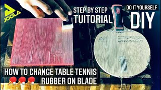 How to Glue Rubber onto Table Tennis Blade 🏓 [upl. by Merdith]