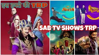 SAB TV All Shows TRP  Aladdin  Jijaji Chhat pr hain  TELLY NOW [upl. by Appolonia]