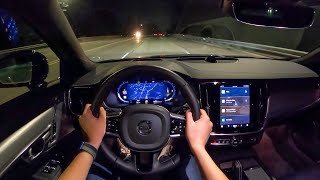 2022 Volvo S90 B6 AWD RDesign  POV Night Drive Binaural Audio [upl. by Nesral]