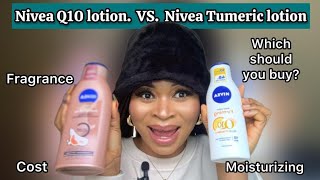 NIVEA Q10 BODY LOTION VS NIVEA TUMERIC BODY LOTION 😍 [upl. by Effie]