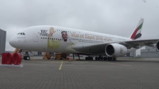 Watch the delivery ceremony of Emirates 100th Airbus A380 [upl. by Isied]