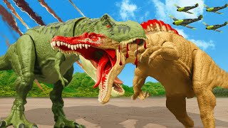 SPINOSAURUS VS TREX VS INDOMINUS 🦖 Jurassic World  Movie for Families [upl. by Kiki]