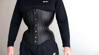 Corset and More leather pipestem corset with spoon busk [upl. by Enyaht]