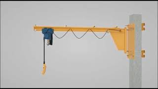 Jib Crane Installation Wall Mounted Jib Crane Floor Mounted Jib Cranes amp Portable Jib Cranes [upl. by Anileva]