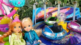 Elsa and Anna toddlers at the FUNFAIR with Chelsea Disney princesses and My little Pony [upl. by Jabon]