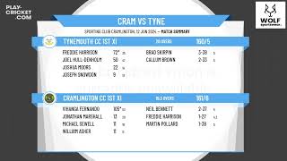 Cramlington CC 1st XI v Tynemouth CC 1st XI [upl. by Blane171]