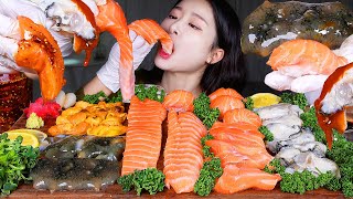 ASMR MUKBANG  연어 굴 멍게 해삼 🌊 바다를 먹는 맛모둠해산물 먹방 OYSTER SALMON SEA CUCUMBER SEA PINEAPPLE SEAFOOD [upl. by Anirehc]