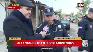 Allanamiento en curso a viviendas en Asunción [upl. by Erbes]