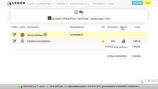 PIANO DEI CONTI PREVENTIVO  Lemon Gestione condominio [upl. by Nnayr]