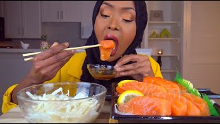 ASMR  SALMON amp CREAMY ONION SALAD MUKBANG  اكل السلمون مع سلطة بصل بالكريمة [upl. by Grogan857]