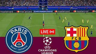 LIVE PSG vs Barcelona UEFA Champions League 2324 Full Match  VideoGame Simulation [upl. by Lehsreh453]