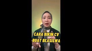 Tips Nulis CV Edisi Beasiswa Short tipsCV Beasiswa BUMN tipscv tipsnulisCV trikCV [upl. by Dowdell918]