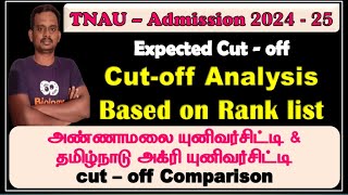 tnau admission 2024  agri admission 2024  agri cut off 2024 in tamil nadu  agri rank list 2024 [upl. by Ientruoc]