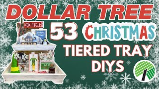 🎄53 CHRISTMAS Tiered Tray Dollar Tree DIYS amp Finds Elf Farm Fresh Trees Farm Christmas for Winter [upl. by Osrick567]