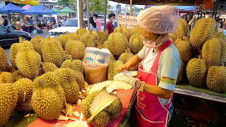 AAA Quality Giant Durian Cutting Skills Master  Thai Street Food [upl. by Amocat998]