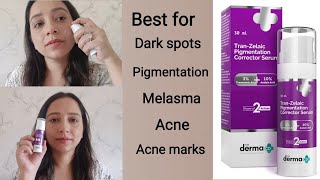 The derma co Tran Zelaic pigmentation serum review Serum for dark spots pigmentation melasma [upl. by Mharba]