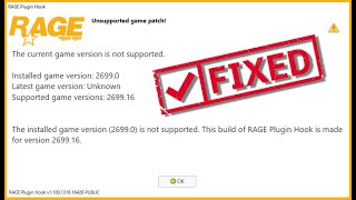 Fixing Rage Plugin Hook Error  December 2022  Easy Fix  Version 2699  lspdfr  gtav [upl. by Cerelia]