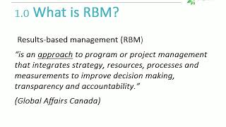 Monitoring amp Evaluation Using the Results Based Management Approach [upl. by Rofotsirk]