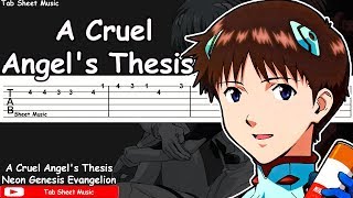 Neon Genesis Evangelion OP  A Cruel Angels Thesis Guitar Tutorial [upl. by Uriisa]