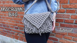 Macrame top handle bag tutorial 😍 TORBA Z MAKRAMY 🌸 Bolsa de macrame  마크라메 가방  DIY [upl. by Whitehurst]