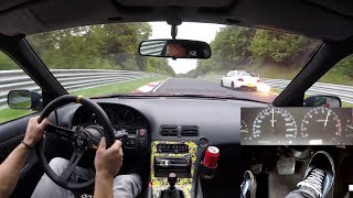 Nissan 200SX on slippy Nürburgring Nordschleife S13 CA18DET 17082019 日産 ニュルブルク 4K [upl. by Ancel]