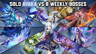 Solo C0R1 Ayaka vs 8 Weekly Bosses Without Food Buff  Genshin Impact [upl. by Thursby]