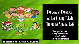 Balangkas Teoretikal at Konseptuwal Disenyo ng Pag  aaral at Empirikal na Datos [upl. by Nyleve]