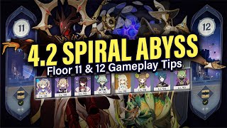 How to BEAT 42 SPIRAL ABYSS Floor 11 amp 12 Guide amp Tips w 4Star Teams  Genshin Impact 42 [upl. by Nodle]