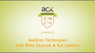 ACXU Presents Audiobook Audition Techniques and Critiques [upl. by Odnalo417]