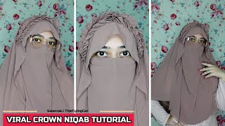 How to Wear Viral Crown NiqabHijab Step By Step Hoodie Niqab Tutorial  How to Wear Instant Niqab🧕 [upl. by Aynatahs]