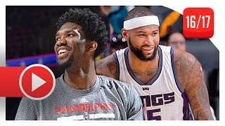 Joel Embiid vs DeMarcus Cousins BIG MEN Duel Highlights 20161226 Kings vs Sixers  MUST WATCH [upl. by Frohne129]