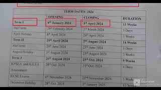 2024 Academic calendarTerm 1term 3 Term dates [upl. by Asle717]