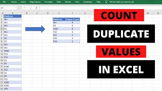 Count duplicate values in excel  Using Formulas [upl. by Eenehs]