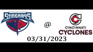 Cincy Cyclones vs South Carolina Stingrays 03312023 ECHL Hockey Game Highlights [upl. by Yenalem619]