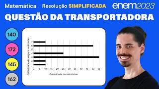 🔵 Questão da empresa de transporte ENEM 2023 Matemática Simplificada  Estatística Geral [upl. by Auqinot912]