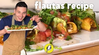 Flautas  Mexican Food Recipes  Chef Andy [upl. by Myo]